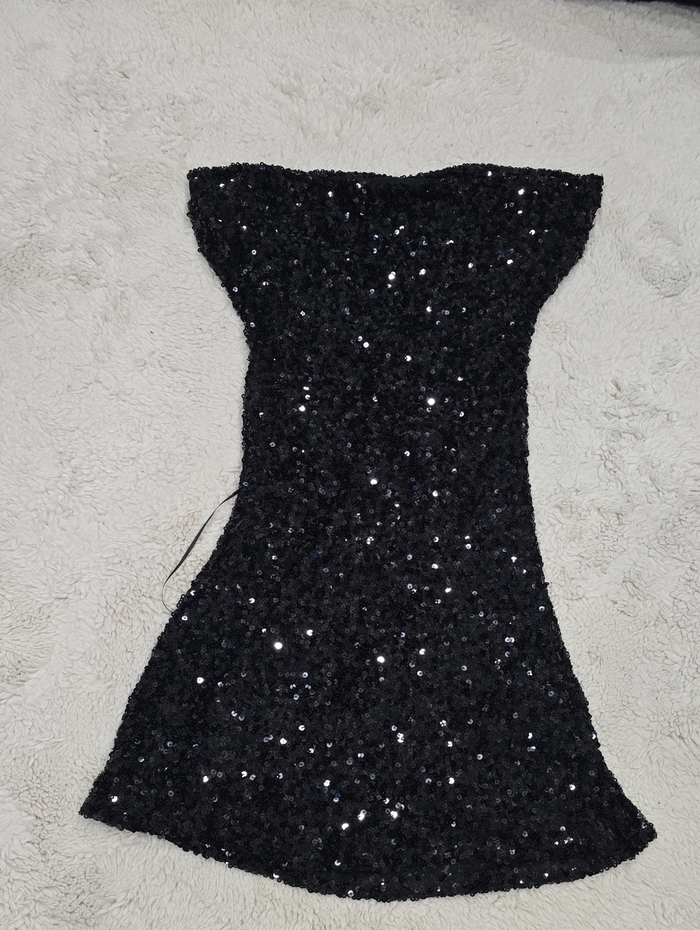 Urban Outfitters Black Strapless Sequin Mini Dress